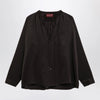 GUCCI Brown jacquard silk shirt with clamps