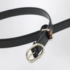 GUCCI Thin black belt with oval buckle
