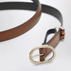 GUCCI Thin brown belt with oval buckle