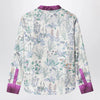 GUCCI Ivory silk twill shirt with floral print