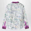 GUCCI Ivory silk twill shirt with floral print