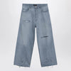 Balenciaga Light blue baggy jeans with rips