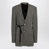 Balenciaga Vichy-pattern jacket with side lace detail