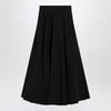 Balenciaga Black cotton ripstop Godet maxi skirt