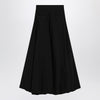 Balenciaga Black cotton ripstop Godet maxi skirt