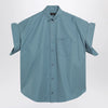 Balenciaga Grey-blue shirt with turn-up sleeves