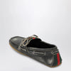 GUCCI Black boat shoes with washed effect