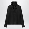 GUCCI Silk satin shirt with a knotted bow