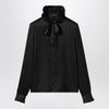 GUCCI Silk satin shirt with a knotted bow