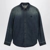 GUCCI Blue denim shirt with washed effect