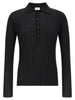 Saint Laurent Pointelle Wool Polo Shirt