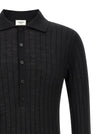 Saint Laurent Pointelle Wool Polo Shirt