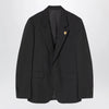 GUCCI Black Single-Breasted GG Wool Jacket