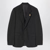 GUCCI Black Single-Breasted GG Wool Jacket