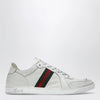 GUCCI Stretch Sneakers in white leather with worn effect