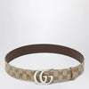 GUCCI Flat Marmont belt in sand GG fabric