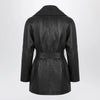 GUCCI Black leather jacket with Dionysus belt