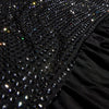 GUCCI Long jersey dress with crystal embroidery in black