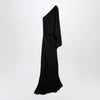 GUCCI Long one-shoulder dress in black viscose jersey
