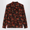 GUCCI Printed silk shirt with bow in black/red