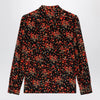GUCCI Printed silk shirt with bow in black/red