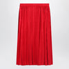 GUCCI Pleated silk jacquard midi skirt with GG chain in Fire