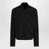 GUCCI Zip jacket in cotton and acetate faille, black
