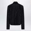 GUCCI Zip jacket in cotton and acetate faille, black
