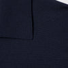 GUCCI Dark blue wool knit polo with GG embroidery
