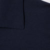GUCCI Dark blue wool knit polo with GG embroidery