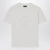 GUCCI White Cotton T-Shirt With Logo Crest