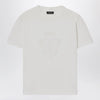 GUCCI White Cotton T-Shirt With Logo Crest