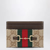 GUCCI GG canvas card holder with Horsebit detail