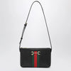 GUCCI Black Leather Mini Horsebit Web Bag