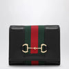 Small tri-fold Gucci Horsebit Web wallet