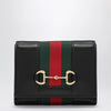 Small tri-fold Gucci Horsebit Web wallet