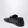 GUCCI Black leather horsebit loafers with silver hardware