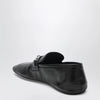 GUCCI Black leather horsebit loafers with silver hardware