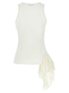 Alexander McQueen Silk Ruffle Tank Top