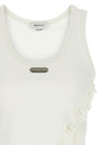 Alexander McQueen Silk Ruffle Tank Top