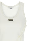 Alexander McQueen Silk Ruffle Tank Top