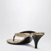 GUCCI Vittoria flip-flops in beige sand GG canvas