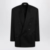 Balenciaga Double-breasted oversized wool blazer in black
