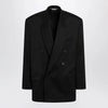 Balenciaga Double-breasted oversized wool blazer in black