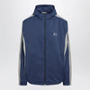 Balenciaga Washed-effect technical satin track jacket in navy