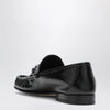 GUCCI Lugano black leather loafer with silver Horsebit