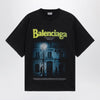 Balenciaga Black faded oversized T-shirt with logo print