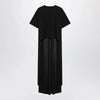 Balenciaga Black maxi train T-shirt in cotton jersey