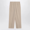 The Row Lilas light khaki cotton and linen trousers