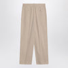 The Row Lilas light khaki cotton and linen trousers